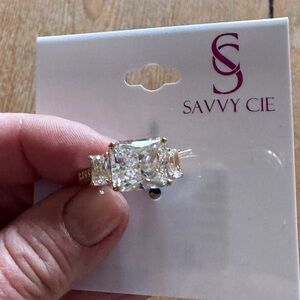 Savvy Cie Sterling Silver / Gold Platted Ring